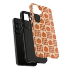Pumpkin Plaid Tough Phone Case for Fall Harvest Mornings