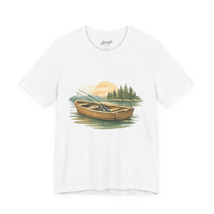 Fishing on Lake T-Shirt: Vintage Sunset Tee for Outdoors Lovers