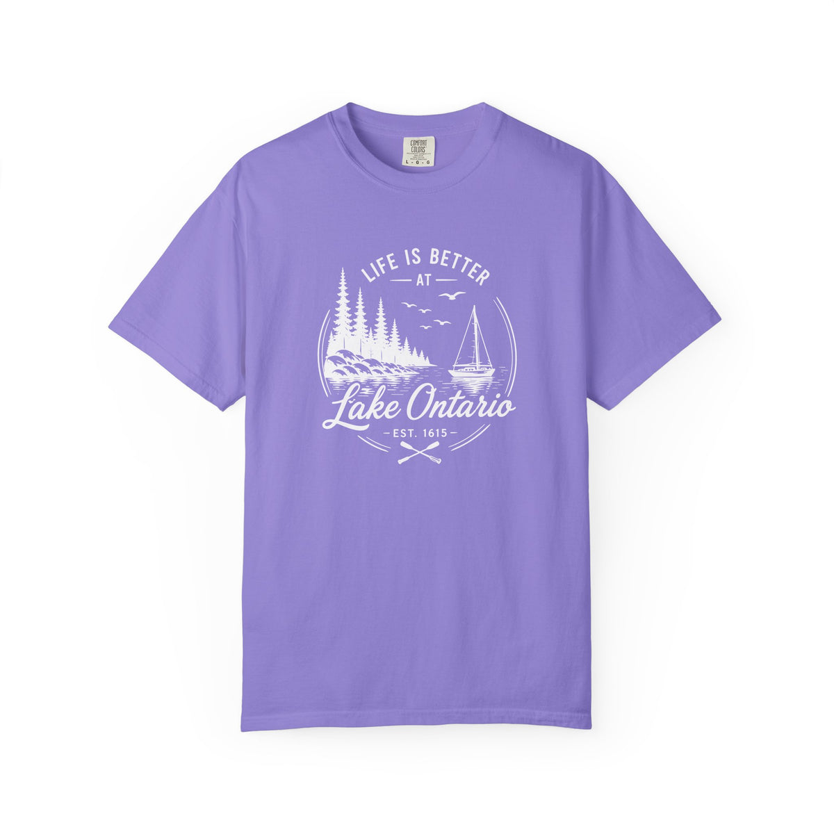 Lake Ontario Tee, Life Is Better at the Lake Sailboat Graphic