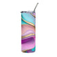 20oz Stainless Steel Tumbler — Pastel Marble Swirl with Gold Accents
