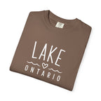 Lake Ontario Tee with Hand-Drawn Heart & Wave Graphic