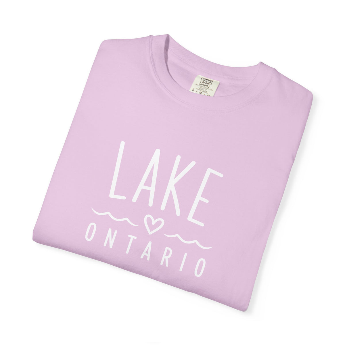 Lake Ontario Tee with Hand-Drawn Heart & Wave Graphic