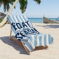 Boat Season Beach Towel — Nautical Striped Summer Shore Towel
