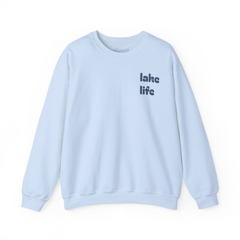 Lakebound Life Wave Front & Back Crewneck
