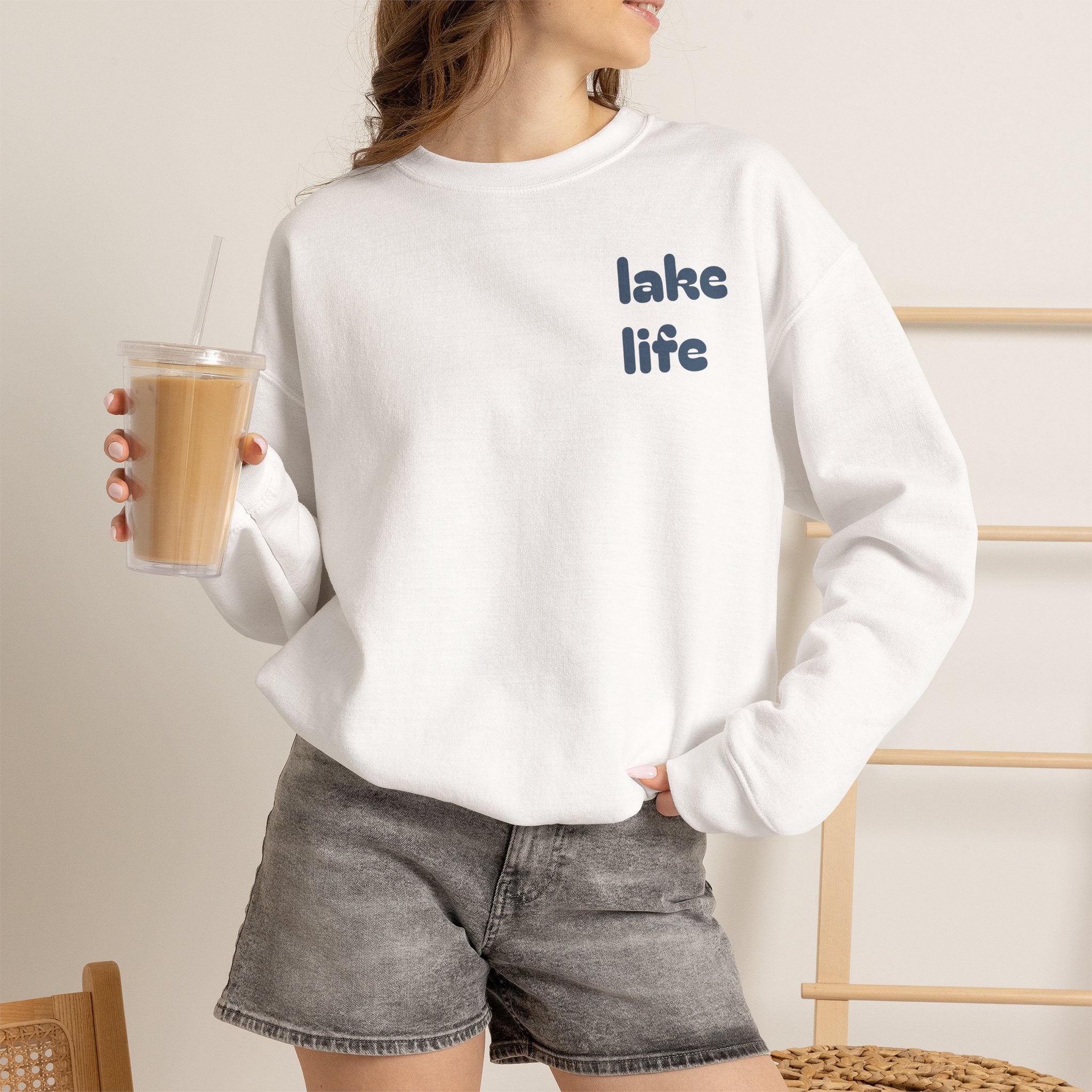 Lakebound Life Wave Front & Back Crewneck