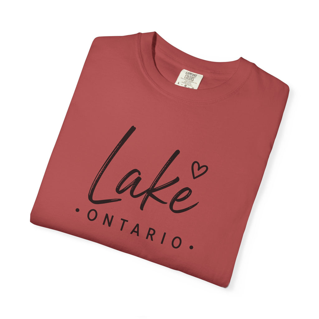 Lake Ontario Script Tee with Handwritten Heart Accent