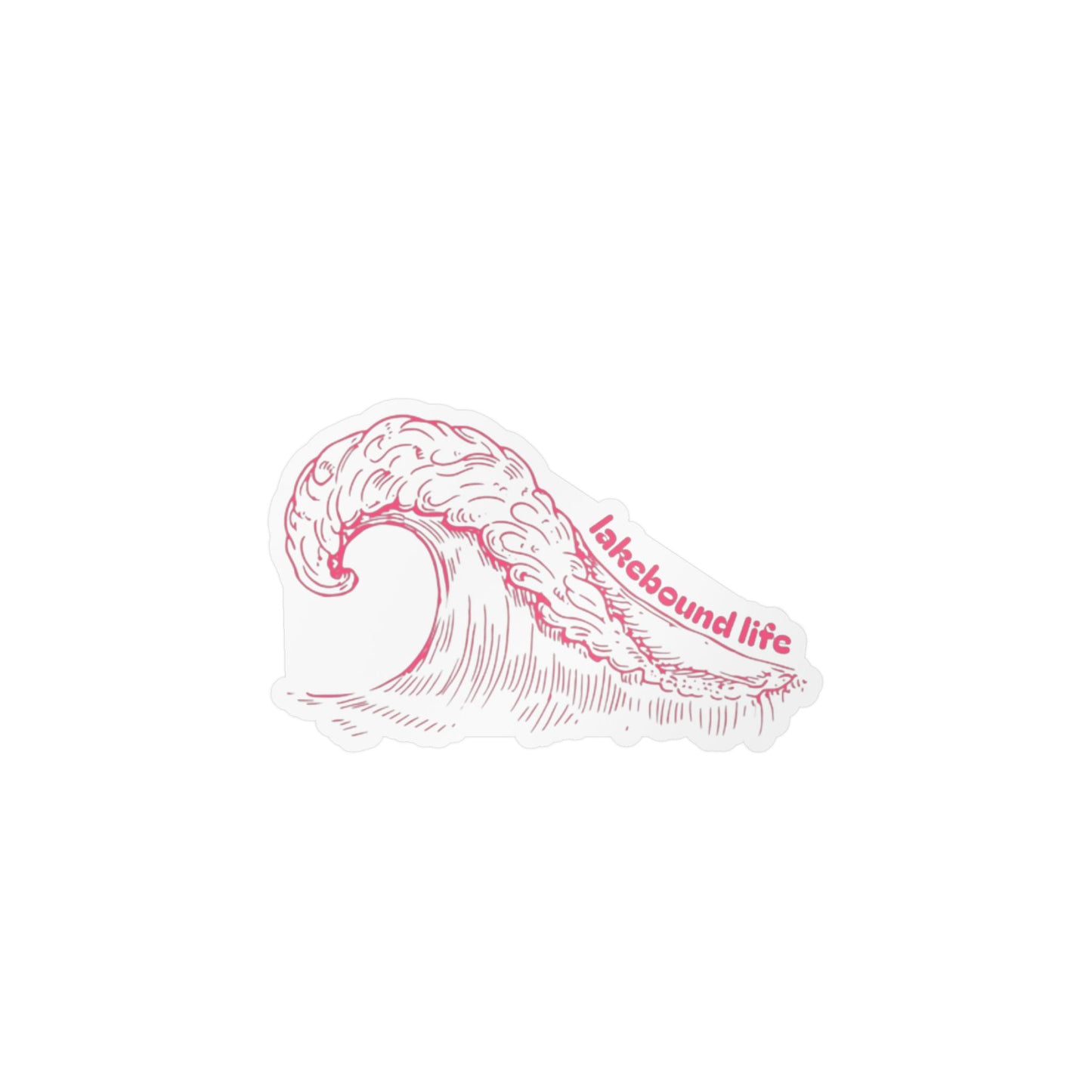 Kiss-Cut Vinyl Decal — Pink Wave "lakebound life" Sticker