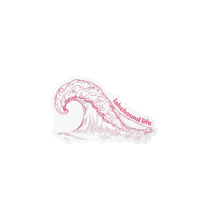 Kiss-Cut Vinyl Decal — Pink Wave "lakebound life" Sticker