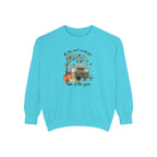 Fall Camper Crewneck with Autumn Cabin Illustration