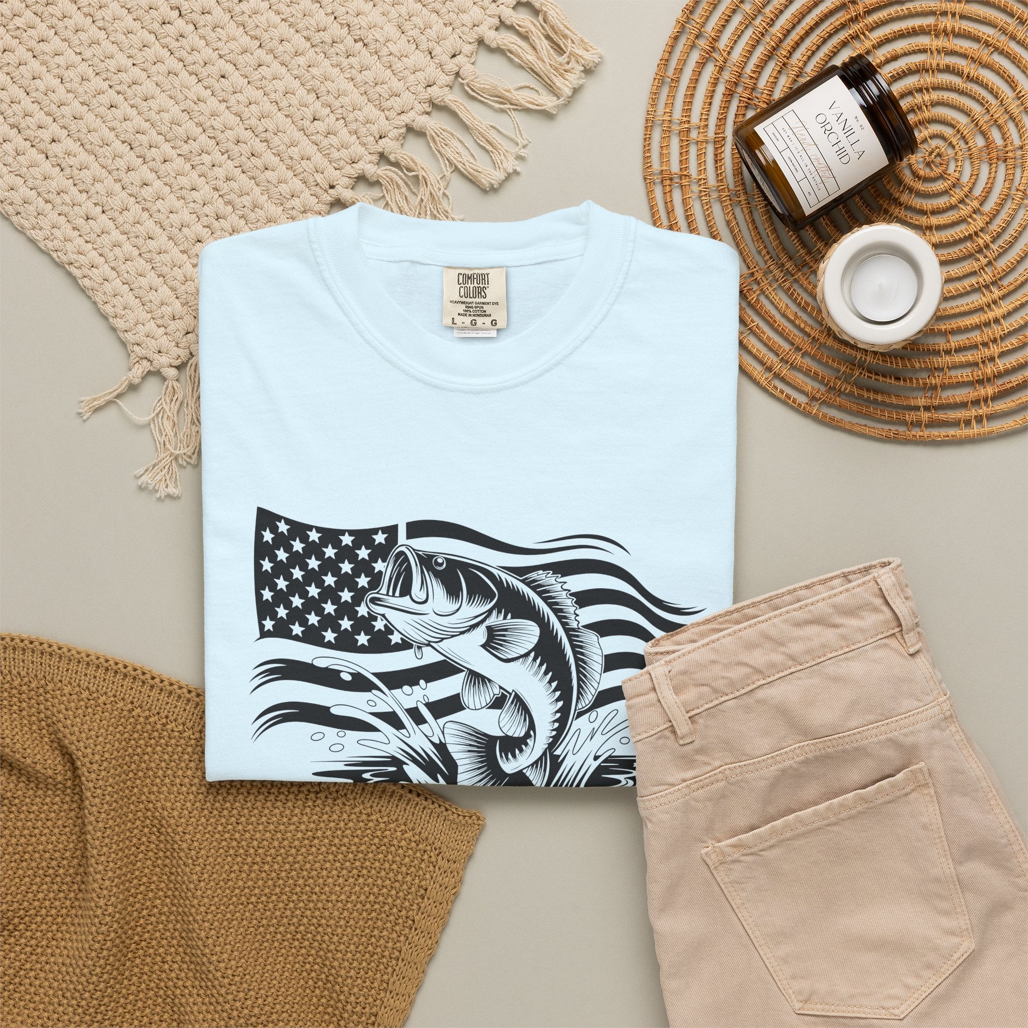 Patriotic Bass Fishing T-Shirt