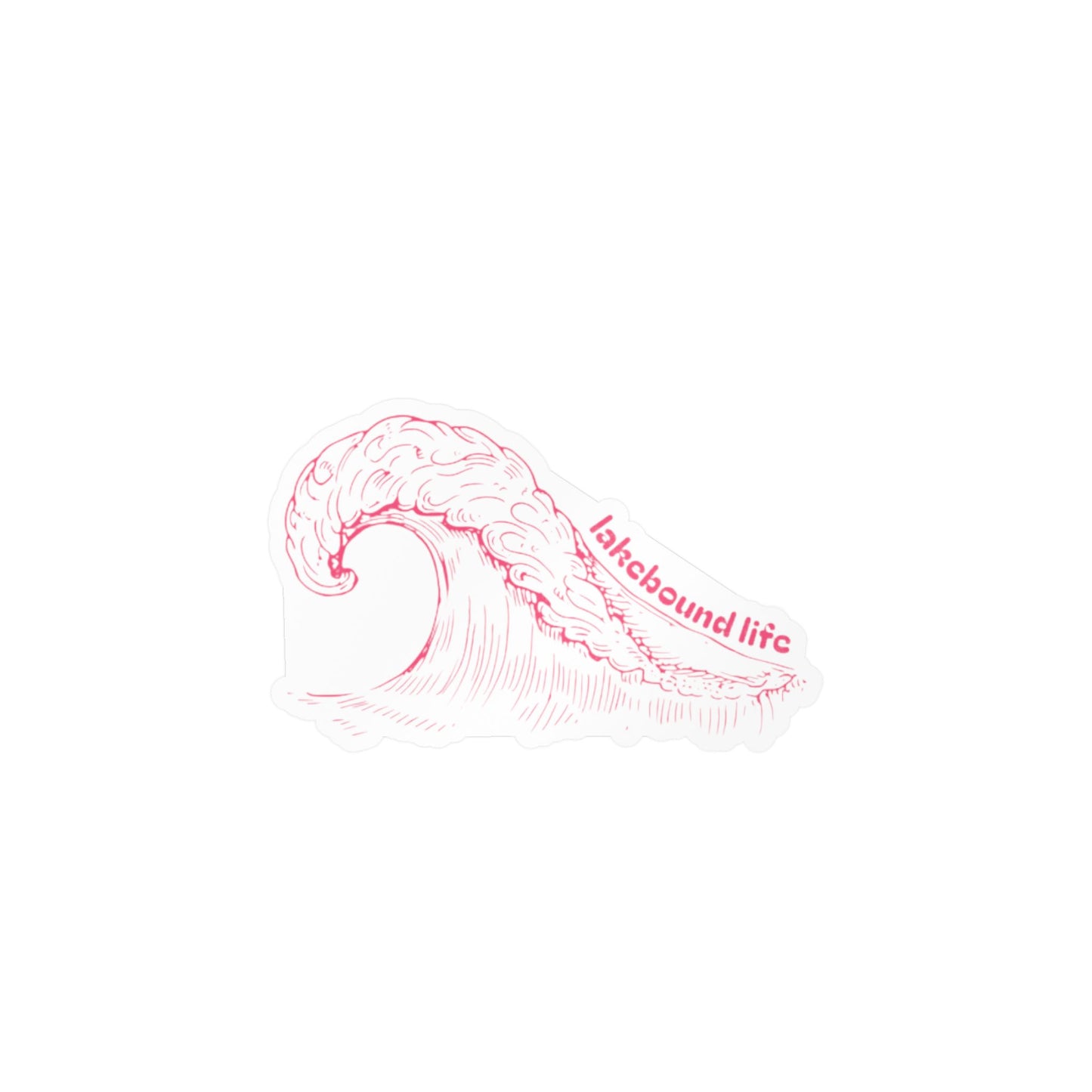 Kiss-Cut Vinyl Decal — Pink Wave "lakebound life" Sticker