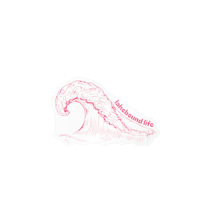 Kiss-Cut Vinyl Decal — Pink Wave "lakebound life" Sticker