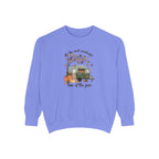 Fall Camper Crewneck with Autumn Cabin Illustration