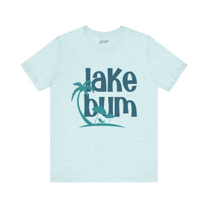Lake Bum T-Shirt: Retro Palm & Heron Lakeside Tee