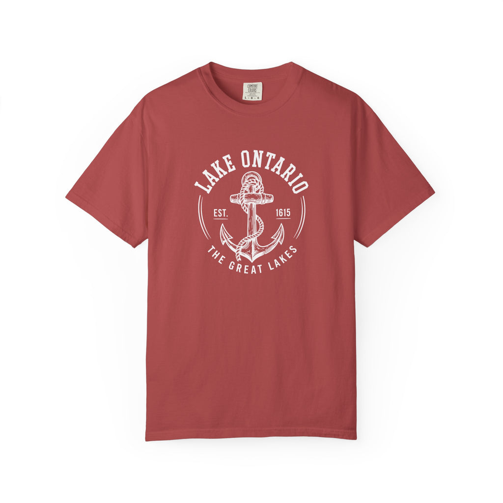 Lake Ontario Anchor Tee, Vintage Nautical Great Lakes Badge