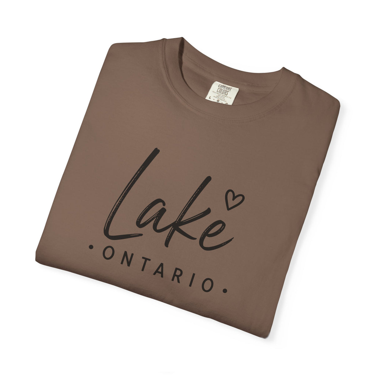 Lake Ontario Script Tee with Handwritten Heart Accent
