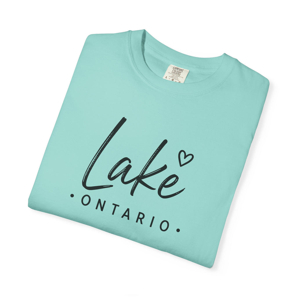 Lake Ontario Script Tee with Handwritten Heart Accent