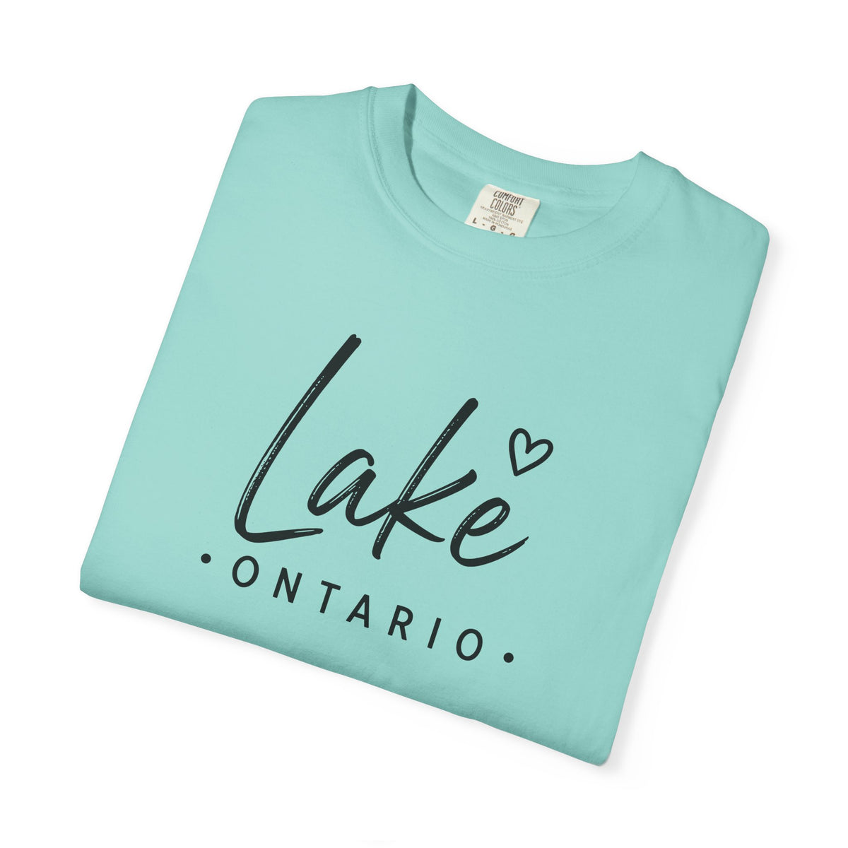 Lake Ontario Script Tee with Handwritten Heart Accent