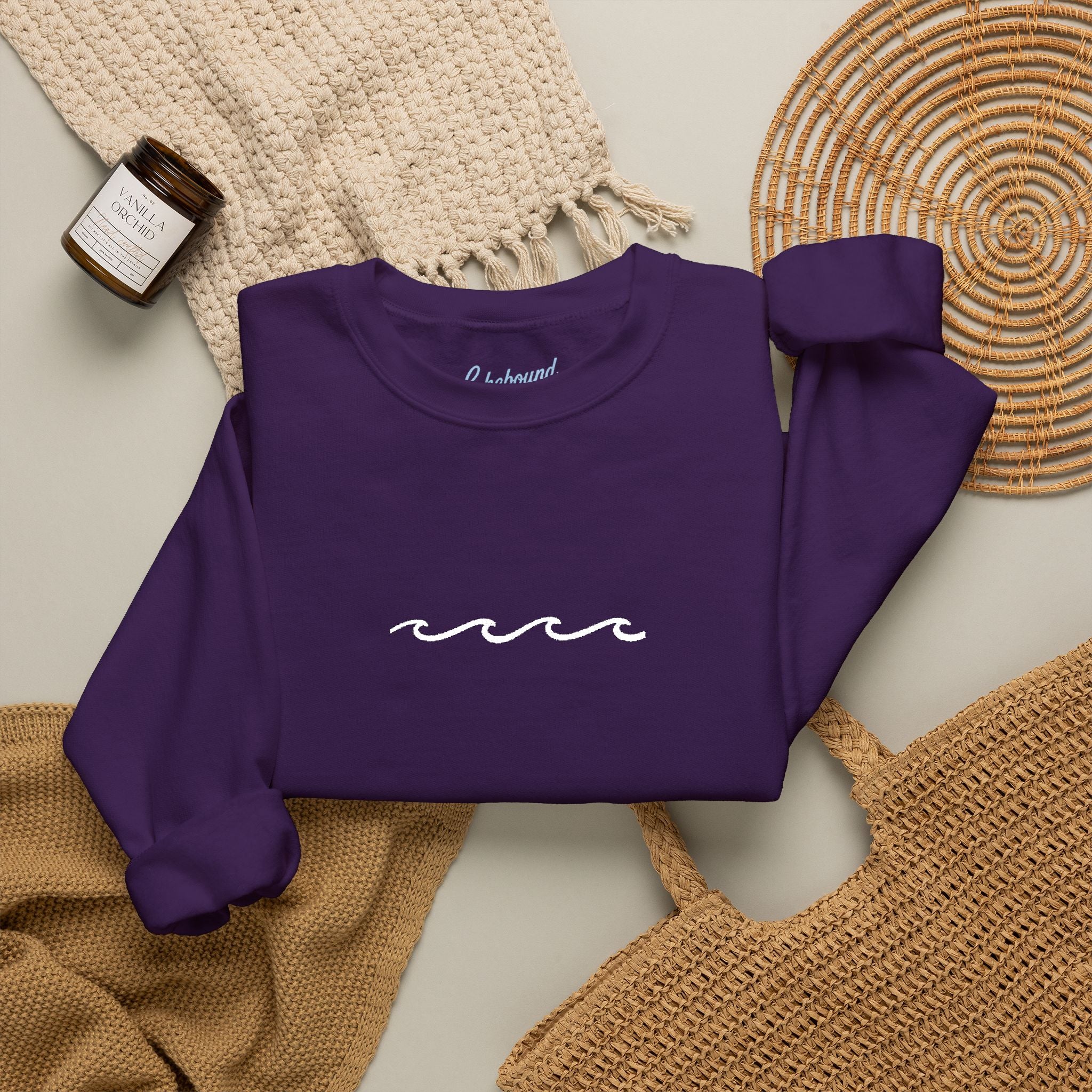 Embroidered Wave Crewneck