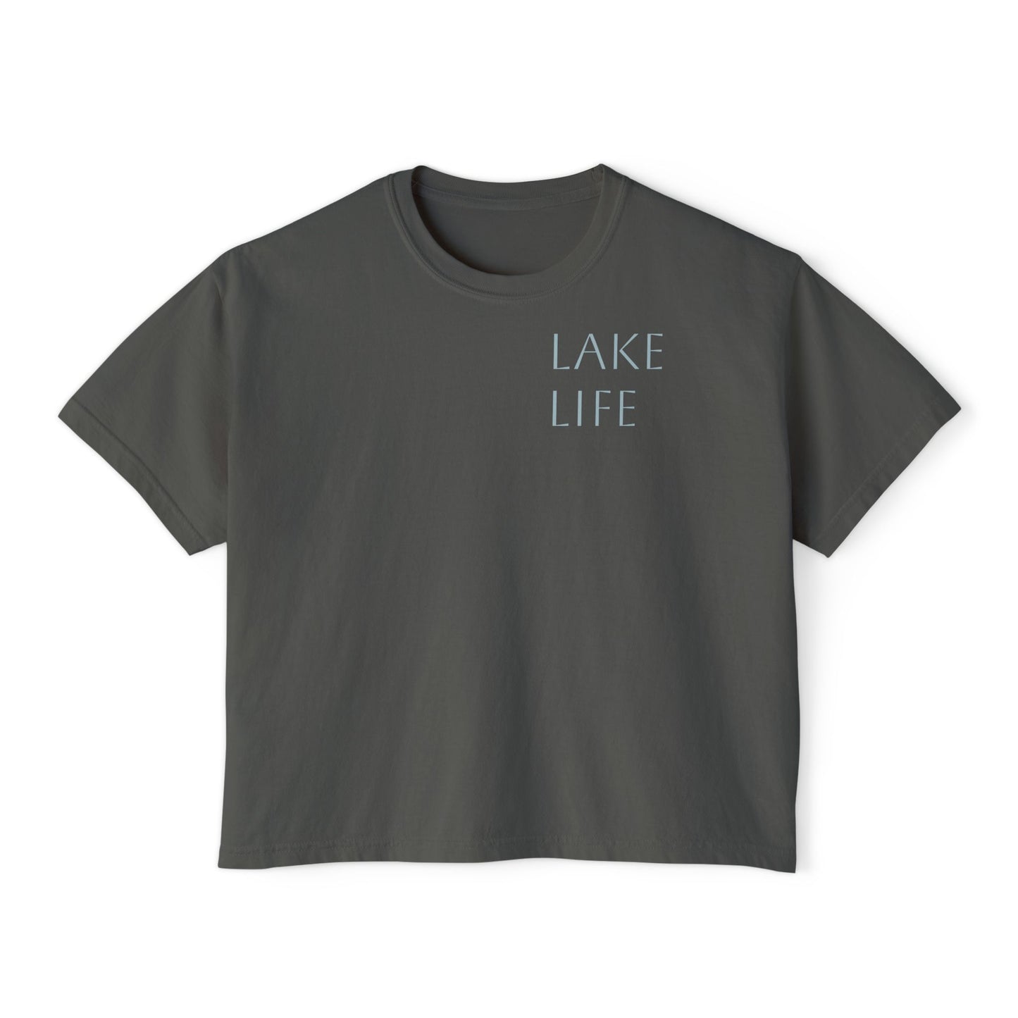 Lake Life Boxy Tee — "Lake Life, Good Company" Graphic