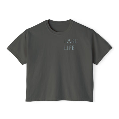 Lake Life Boxy Tee — "Lake Life, Good Company" Graphic
