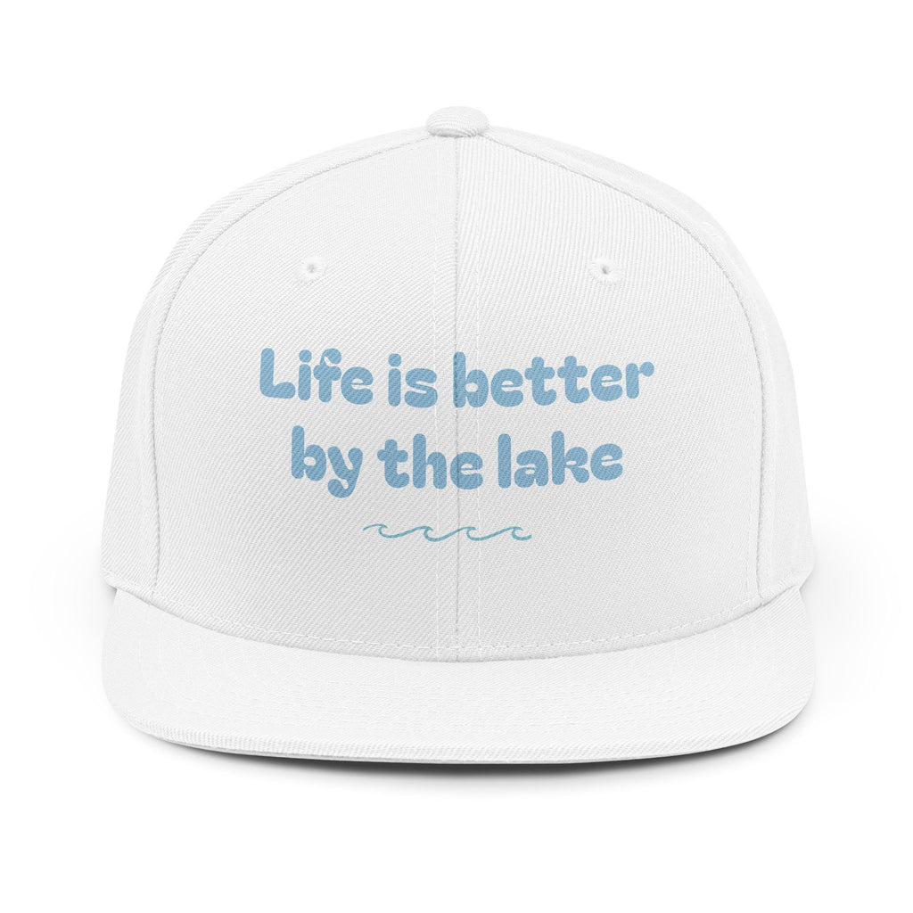 "Life Is Better By The Lake" Embroidered Snapback Cap