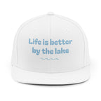 "Life Is Better By The Lake" Embroidered Snapback Cap