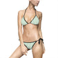 Striped Mint Triangle Bikini — Women's Tie-Side Two-Piece Swimsuit