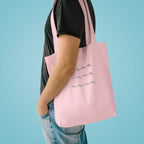 Embroidered Wave Pattern Tote Bag