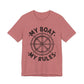 Nautical "My Boat My Rules" Graphic Tee — Captain Wheel Shirt for Boaters