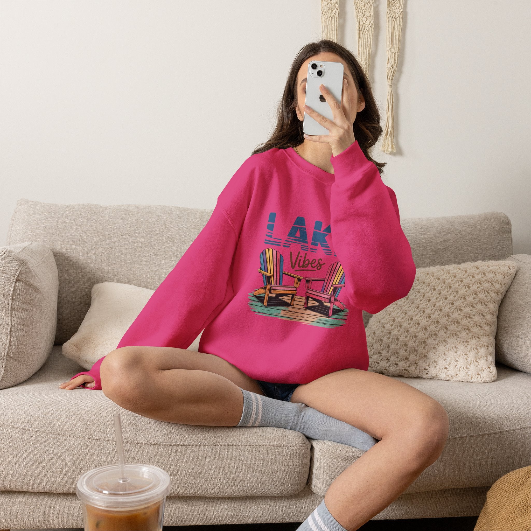 Lake Vibes Adirondack Chairs Crewneck