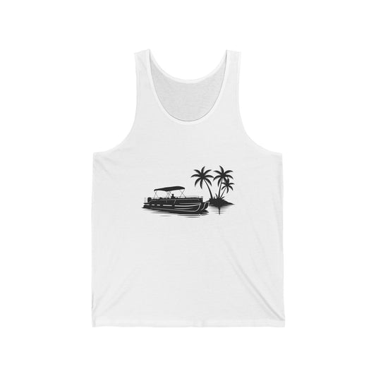 Lakeside Palm Shore Pontoon Boat Graphic Tank