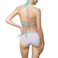 Striped Triangle Bikini Swimsuit — Women's Tie-Side Beachwear