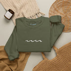 Embroidered Wave Crewneck