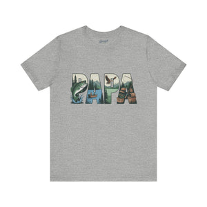Papa Outdoor Adventure T-Shirt: Fishing & Camping Dad Gift