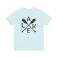 Lake Oar Graphic Tee: LAKE Crossed Oars Chest & Back T-Shirt