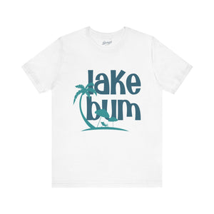 Lake Bum T-Shirt: Retro Palm & Heron Lakeside Tee