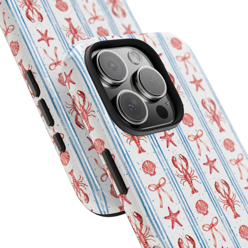 Coastal Lobster Stripe | Tough Phone Case