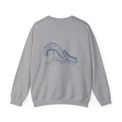 Lake Life Sweatshirt — Crewneck "lake life" Wave Design
