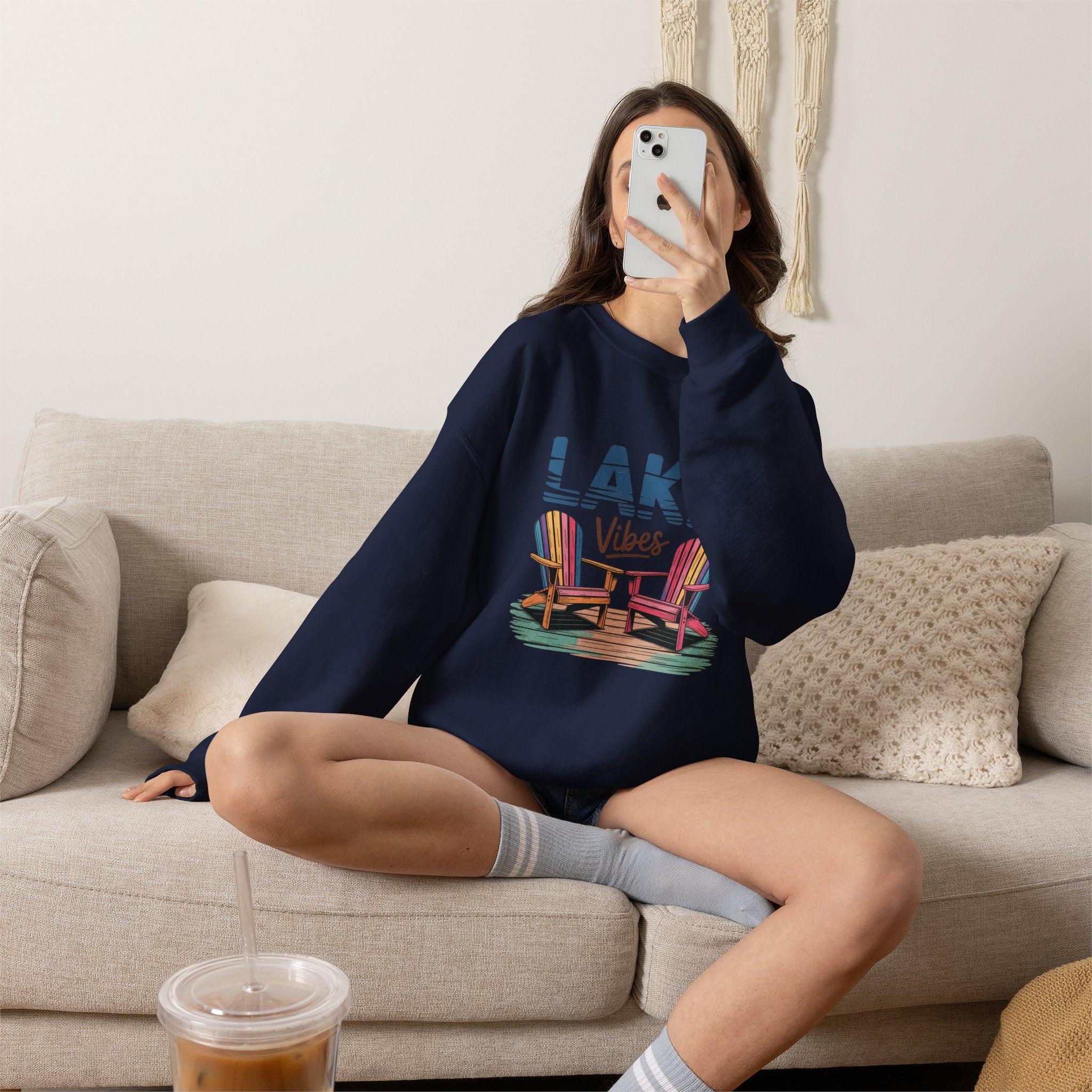 Lake Vibes Adirondack Chairs Crewneck