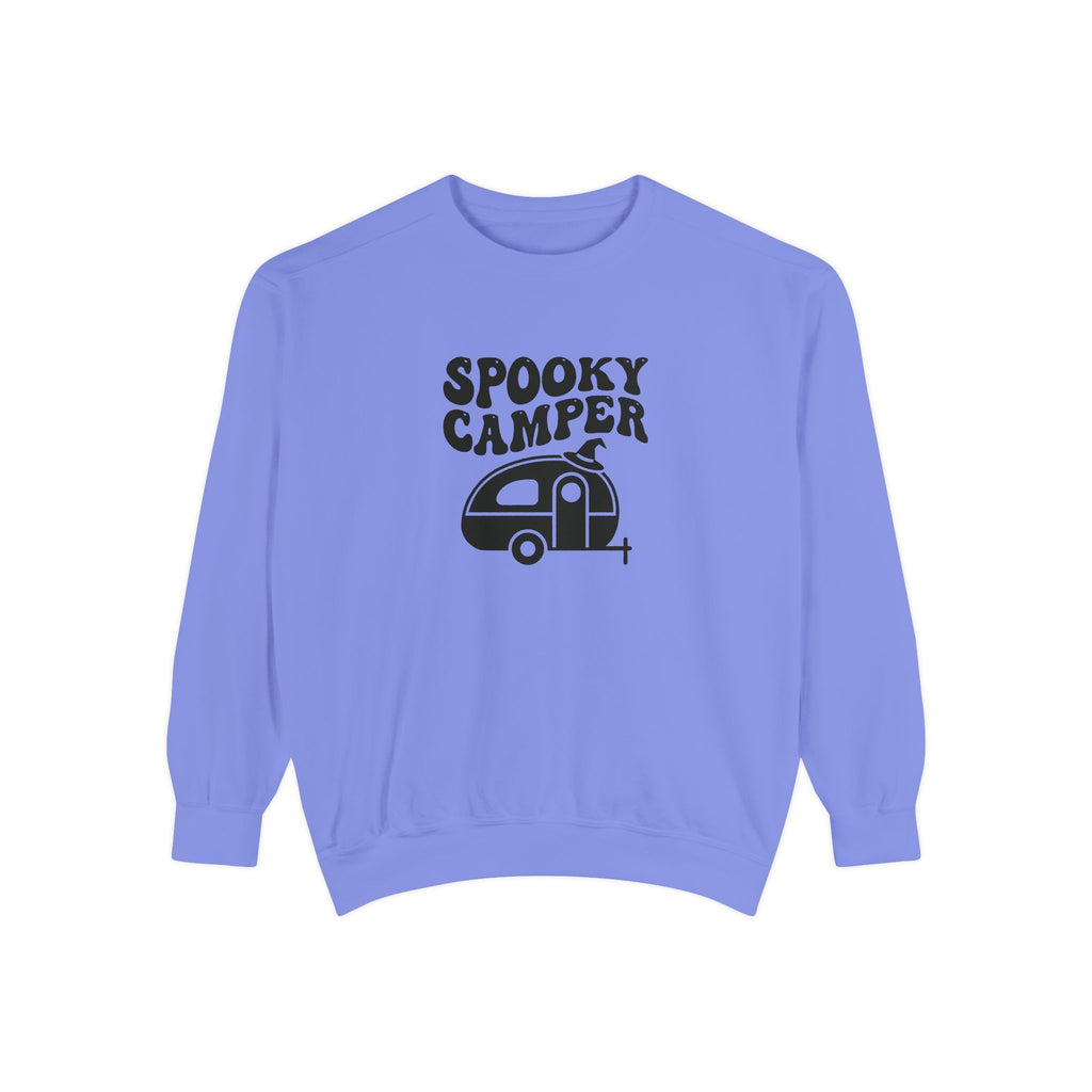 Spooky Camper Sweatshirt: Retro Trailer Halloween Pullover