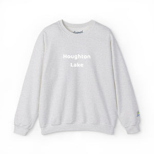 White Crewneck Sweatshirt with Subtle Center Text — Minimalist Casual Pullover
