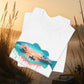 Sunset Fishing Tee — Dripping Fish Sunset Graphic T-Shirt
