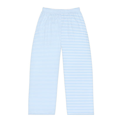 Light Blue Striped Pajama Pants — Men's Cozy Lounge Sleepwear