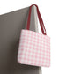 Pastel Pink Gingham Checkered Canvas Everyday Tote