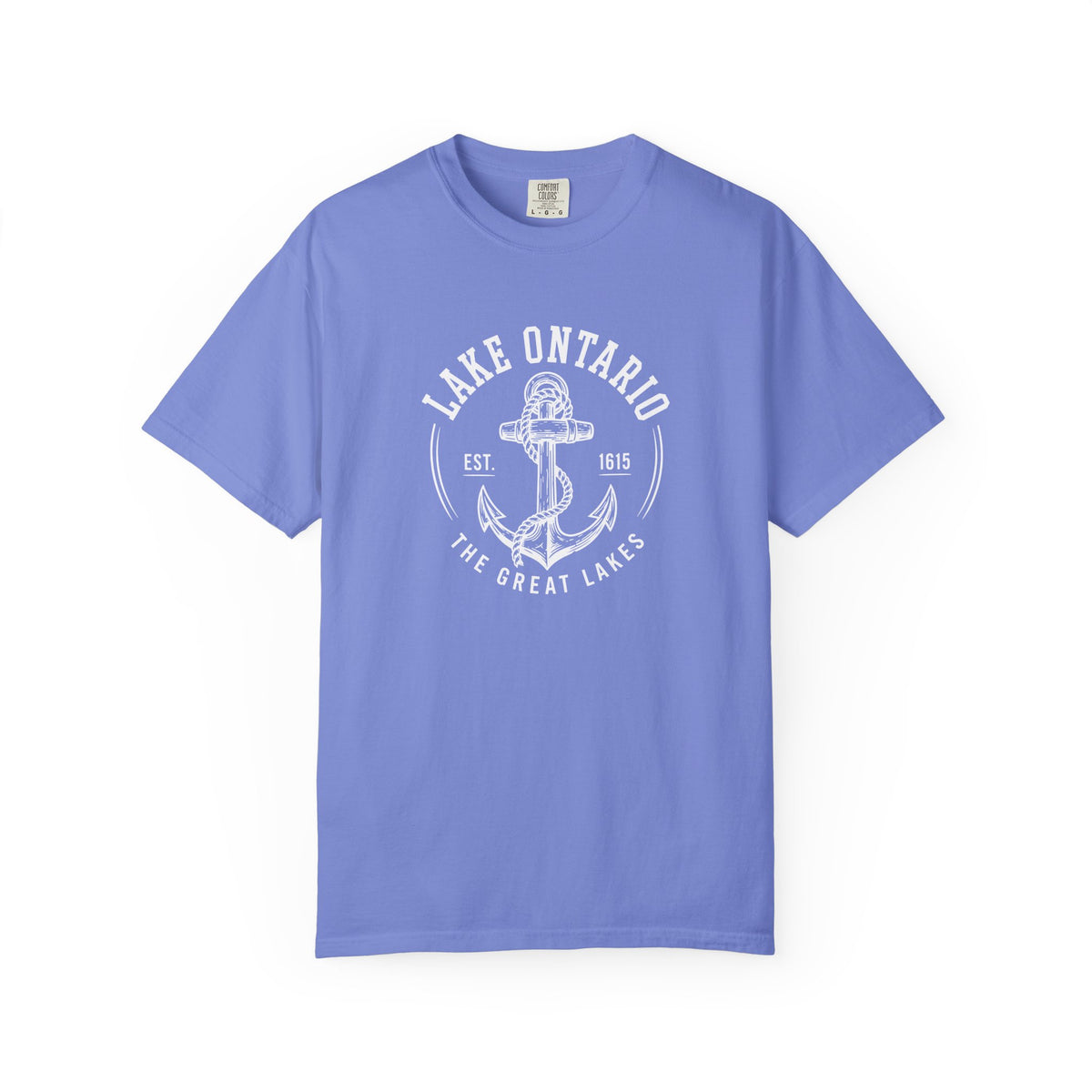 Lake Ontario Anchor Tee, Vintage Nautical Great Lakes Badge