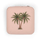 Palm Tree Jewelry Travel Case – Compact Pink Organizer for Rings, Earrings & Necklaces