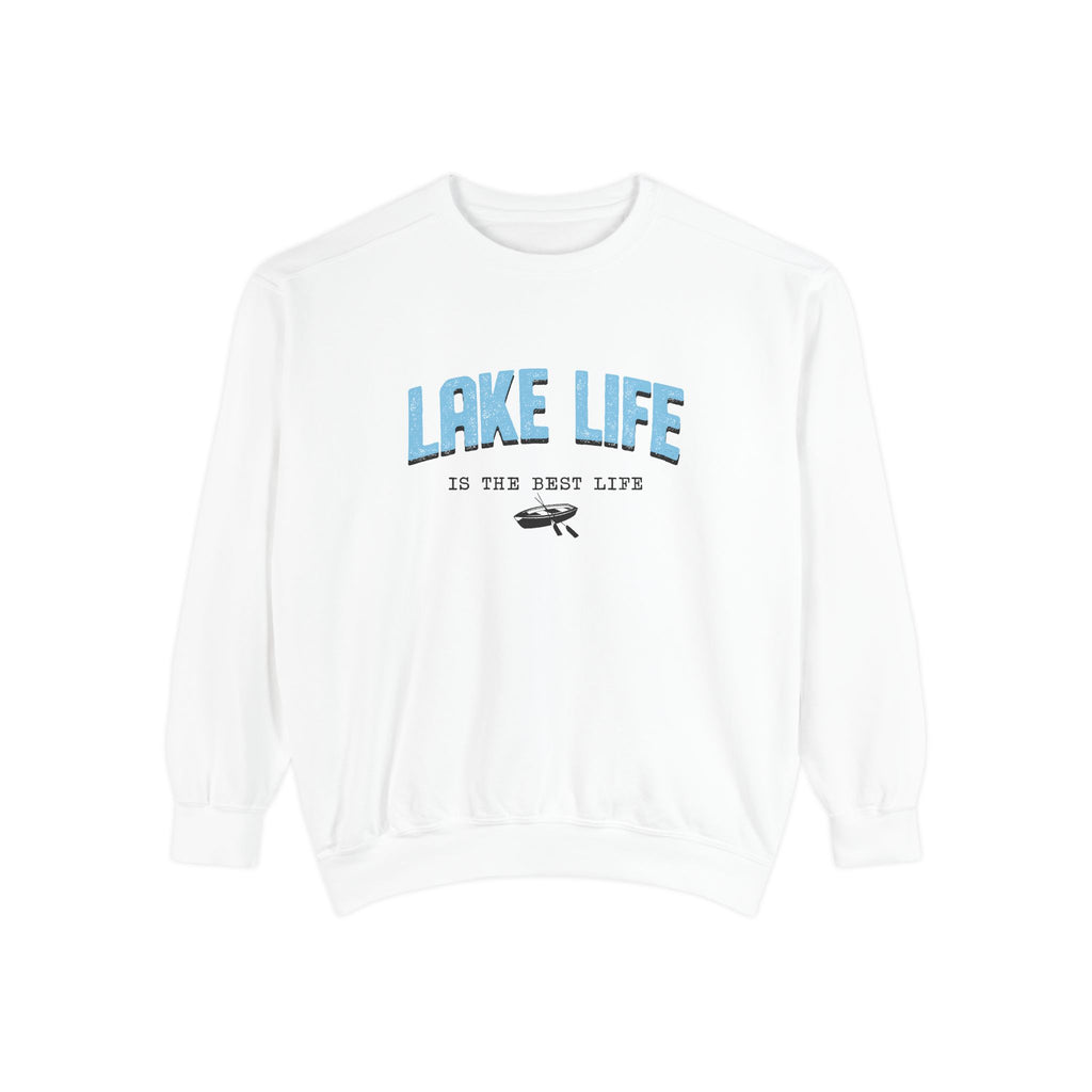 Lake Life Cozy Crewneck with Embroidered Canoe Detail