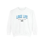 Lake Life Cozy Crewneck with Embroidered Canoe Detail