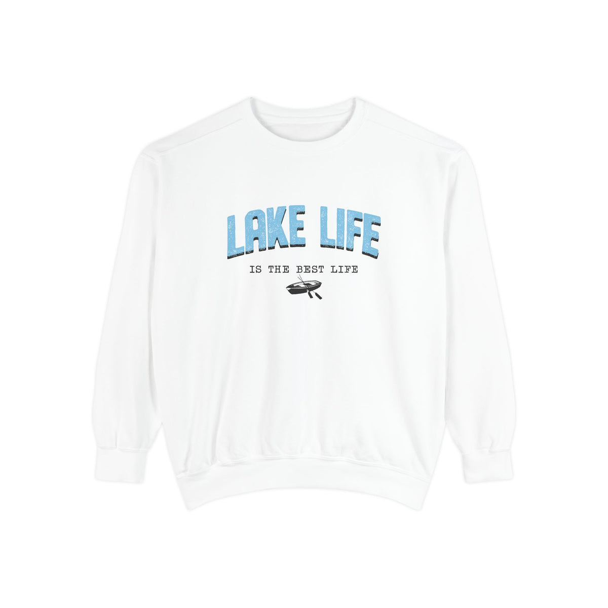 Lake Life Cozy Crewneck with Embroidered Canoe Detail